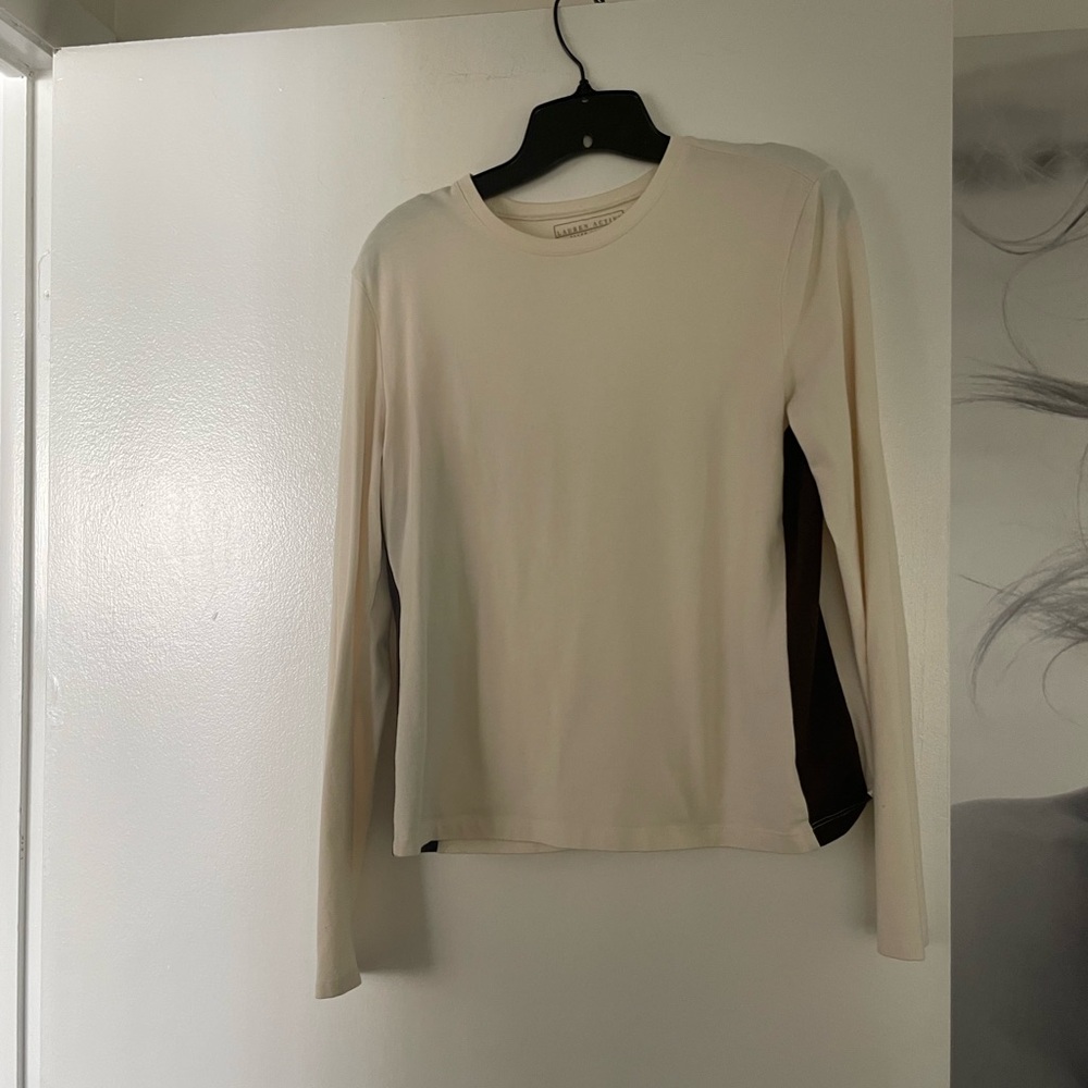 2 Ralph Lauren Crm and BLk L/S active top and olive green and black L/S. (2)